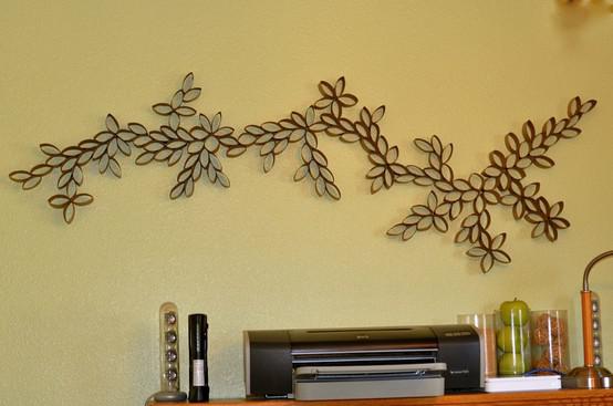 Много идей декора стены из бросового материала!