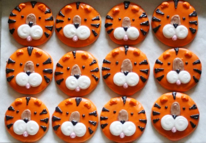 Печенье в виде тигра на Новый год