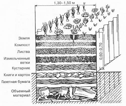 Схема теплой грядки Схема теплой грядки