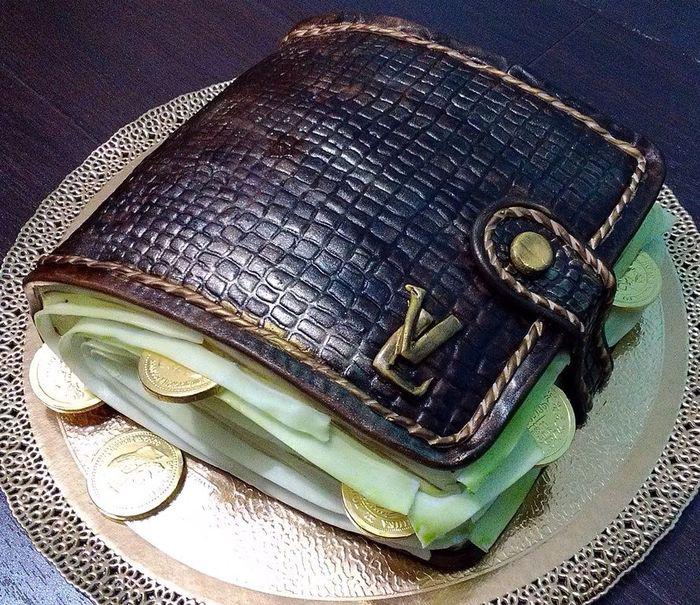 Торт в виде сумки с деньгами