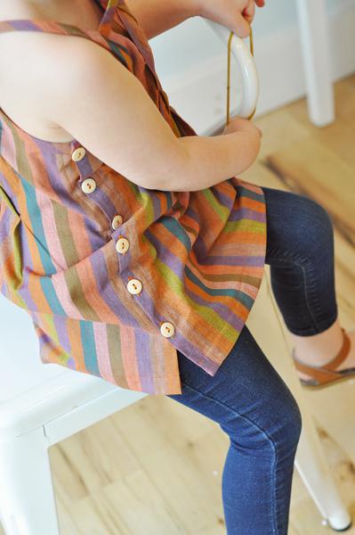 полосатый сарафанчик с буфами 11 полосатый сарафанчик с буфами 11