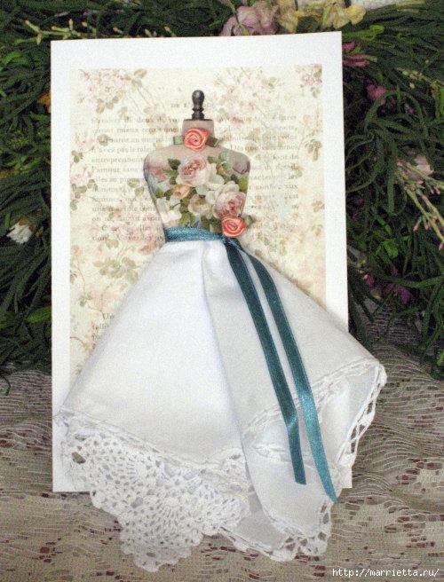 Винтажные открытки с дамами в юбках из носовых платков (36) (500x656, 243Kb)