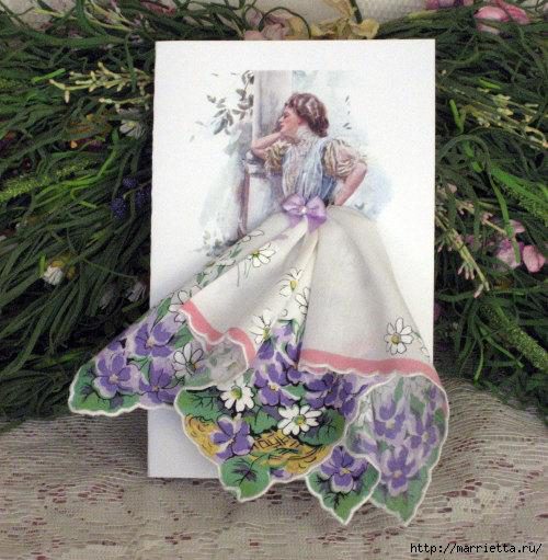 Винтажные открытки с дамами в юбках из носовых платков (34) (500x511, 204Kb)