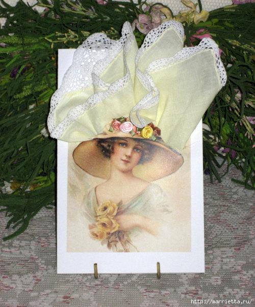 Винтажные открытки с дамами в юбках из носовых платков (31) (500x600, 206Kb)