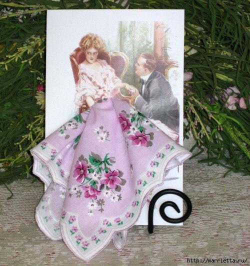 Винтажные открытки с дамами в юбках из носовых платков (41) (500x532, 204Kb)