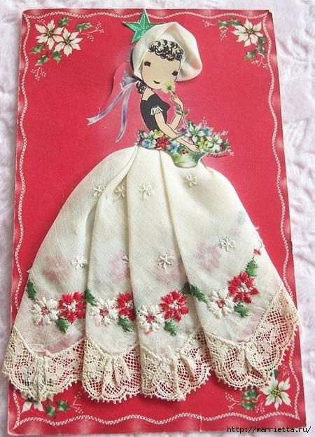 Винтажные открытки с дамами в юбках из носовых платков (53) (450x623, 245Kb)