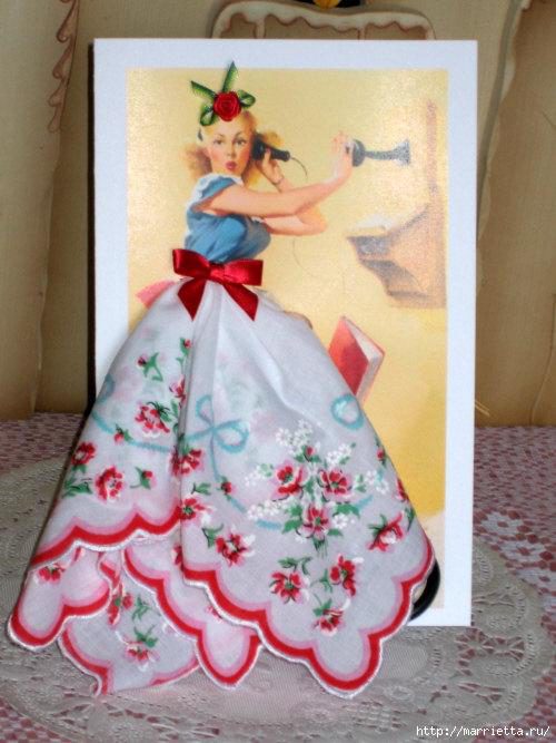 Винтажные открытки с дамами в юбках из носовых платков (46) (500x667, 198Kb)