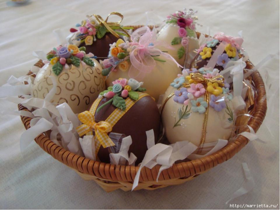 Декор пасхальных яиц сладкими розочками!