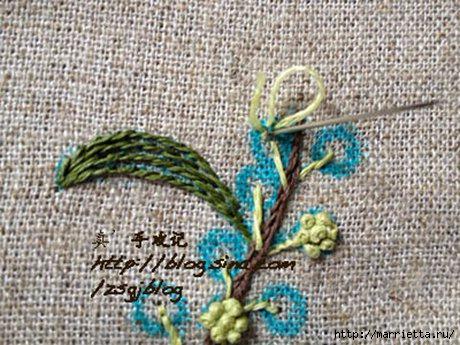 Объемная вышивка. Ромашки, одуванчики, хризантемы и мимоза (28) (460x345, 146Kb)