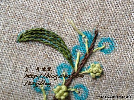 Объемная вышивка. Ромашки, одуванчики, хризантемы и мимоза (16) (460x345, 136Kb)