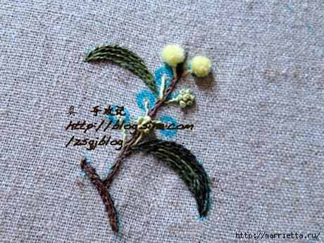 Объемная вышивка. Ромашки, одуванчики, хризантемы и мимоза (29) (460x346, 159Kb)