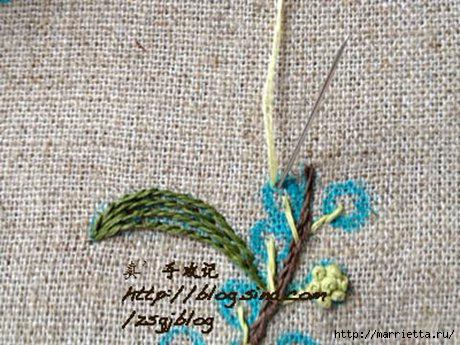 Объемная вышивка. Ромашки, одуванчики, хризантемы и мимоза (32) (460x345, 140Kb)