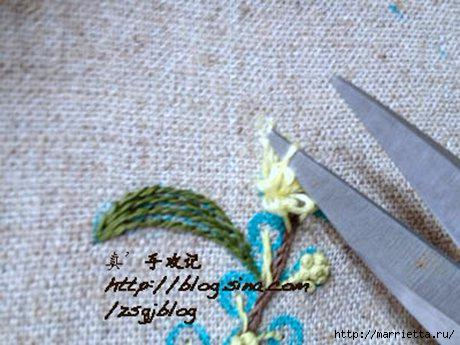 Объемная вышивка. Ромашки, одуванчики, хризантемы и мимоза (21) (460x345, 112Kb)