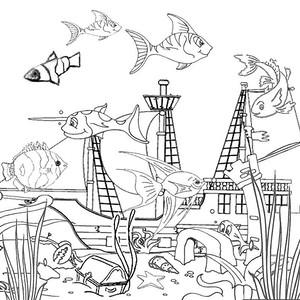 Морская тематика (раскраски)