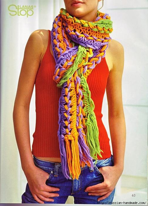 Вязание на линейке! Модный шарф для девушки.
