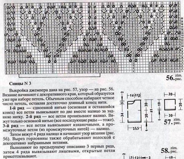 Узор тюльпаны спицами схема с описанием