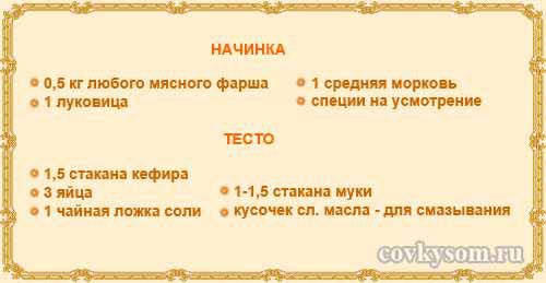 продукты для приготовления пирога