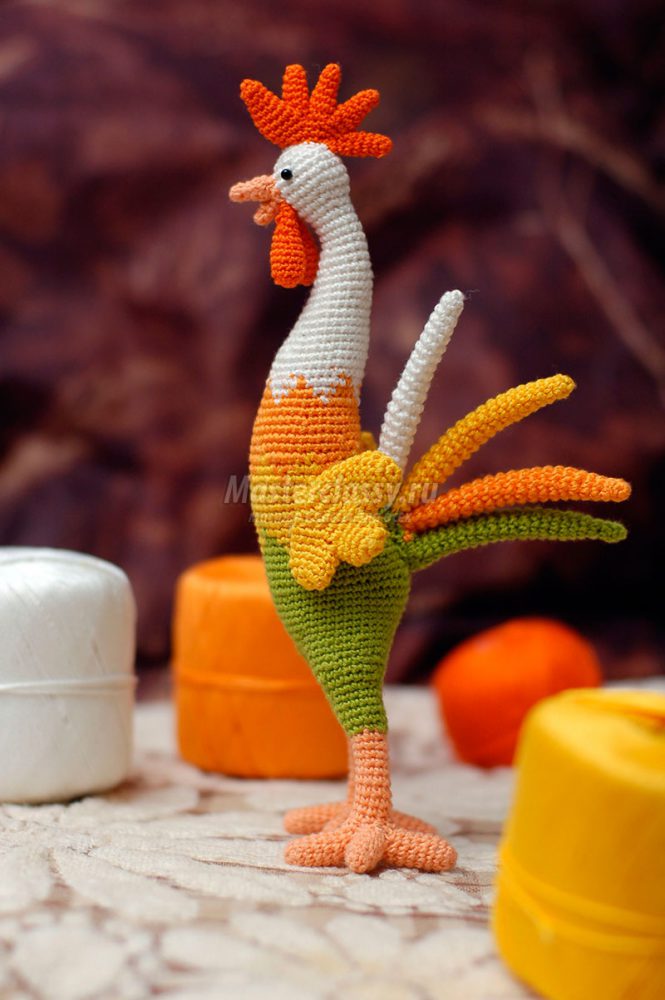 вязаный петух амигуруми