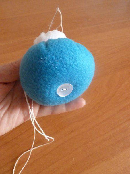 Снеговичок из лоскутков