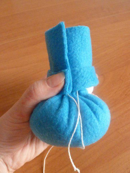 Снеговичок из лоскутков