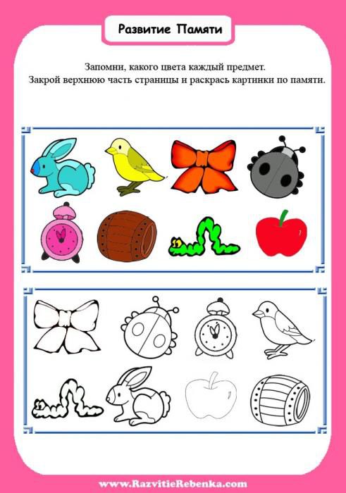 Картинки для памяти и внимания