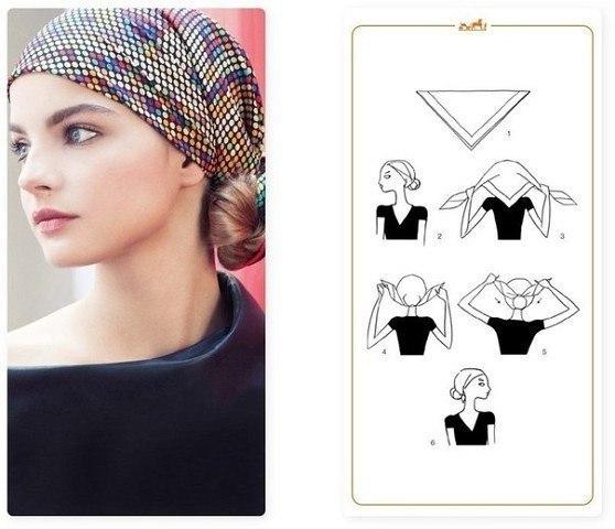 Как красиво повязать платок на голове и шее?