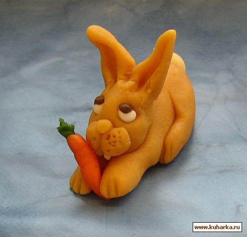 Пасхальные марципановые кролики (рецепт марципана и золотого сиропа)