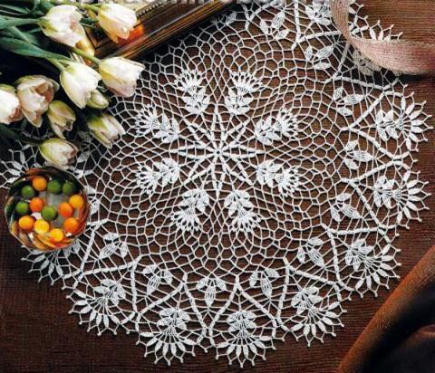Салфетки, связанные крючком, со схемами