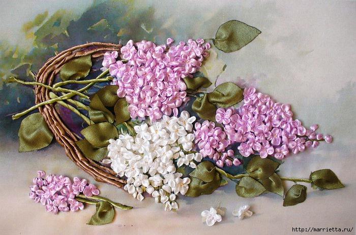 Вышиваем лентами СИРЕНЬ (4) (700x463, 268Kb)