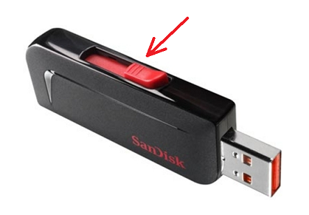 Переключатель защиты от записи.