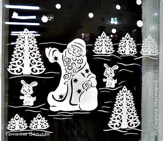 Вырезалочки для окон: Дед Мороз и Снегурочка