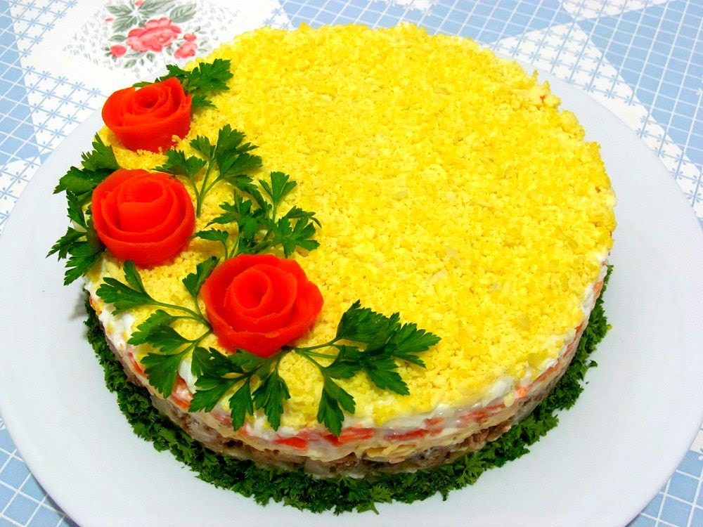 Праздничный торт-салат 