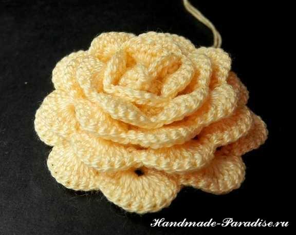 коврик из розочек крючком