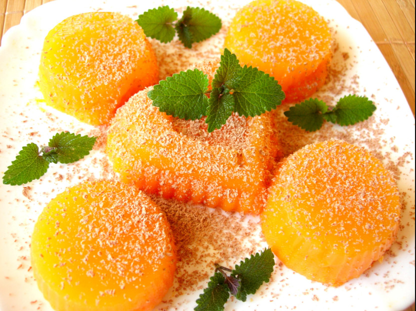 Летний десерт из тыквы и апельсина